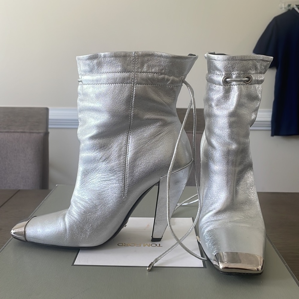 Tom Ford leather silver RARE booties - Picture 3 of 10